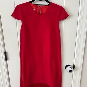 Natalie Deayala hi-low red silk dress